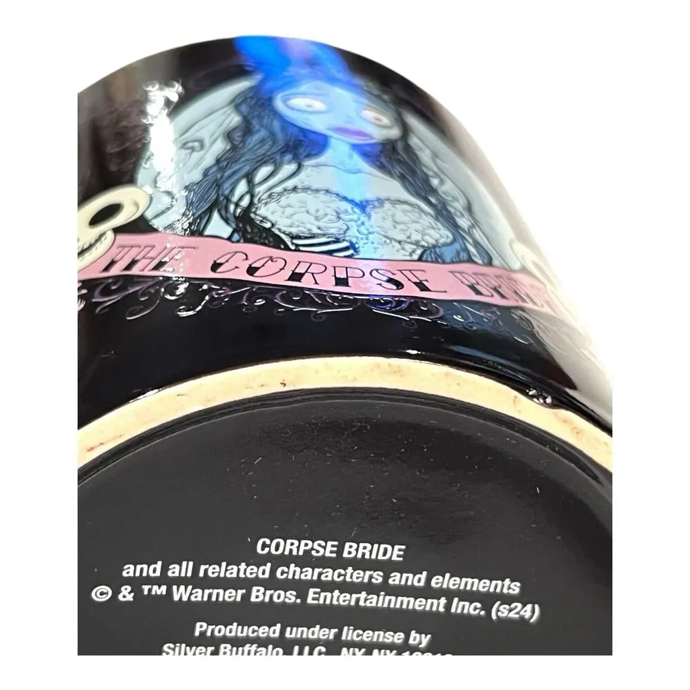 Warner Brothers Tim Burton’s The  Corpse Bride Portrait Black Ceramic Mug NEW